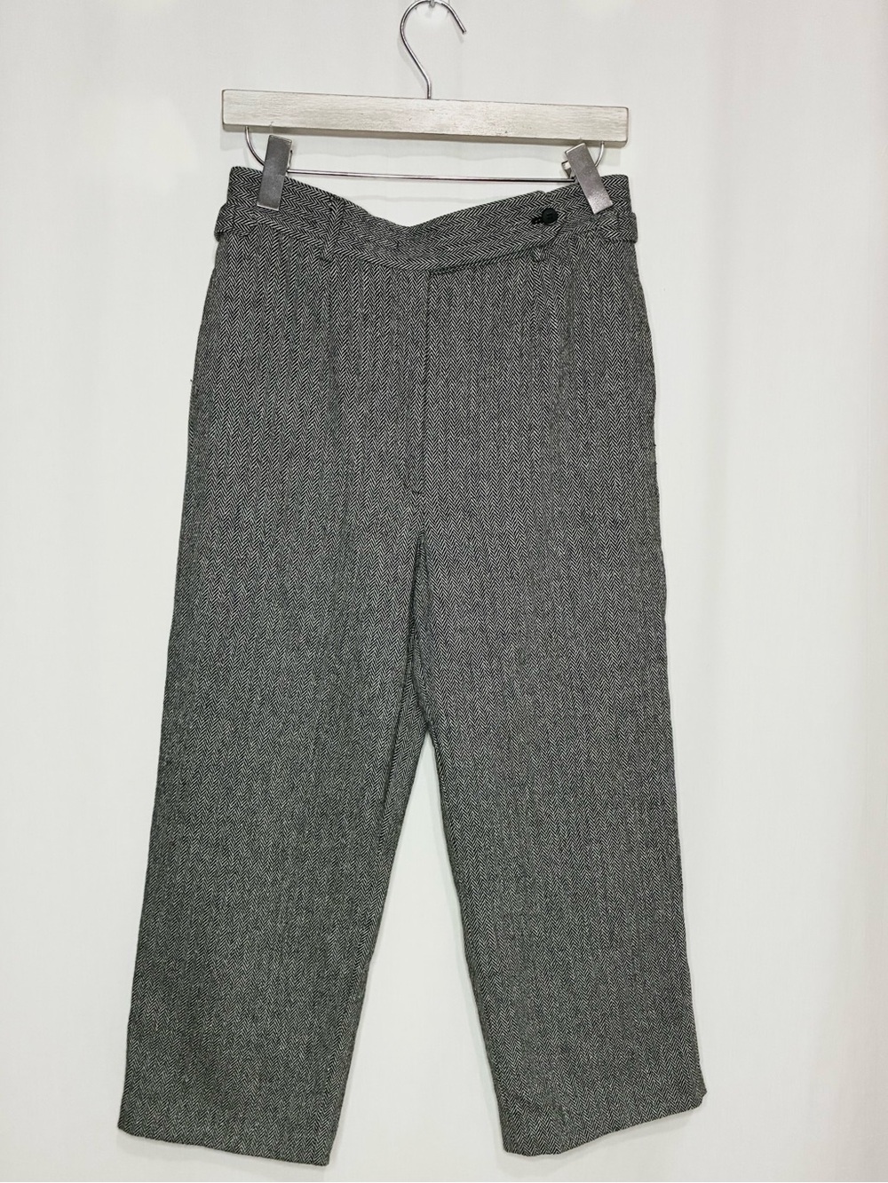 Valentino Wool Chevron Cropped Trousers
